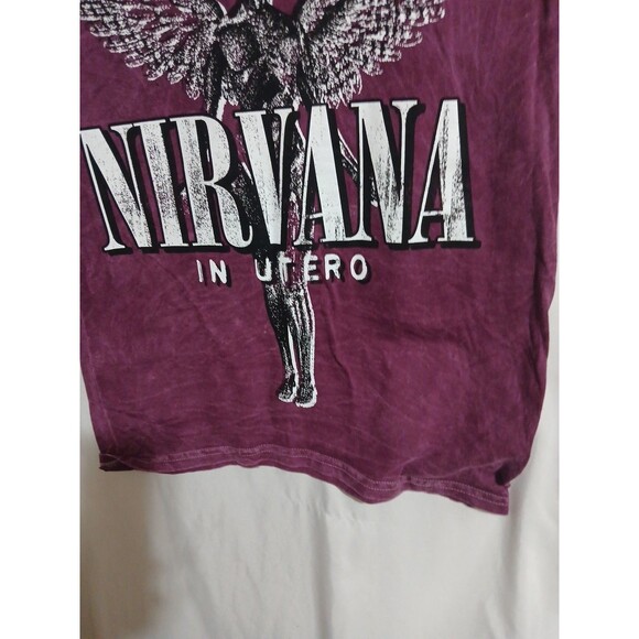 Nirvana In Utero Plum/Purple T-Shirt Size Small Unisex Grunge Nirvana Logo Flaw - Picture 3 of 13